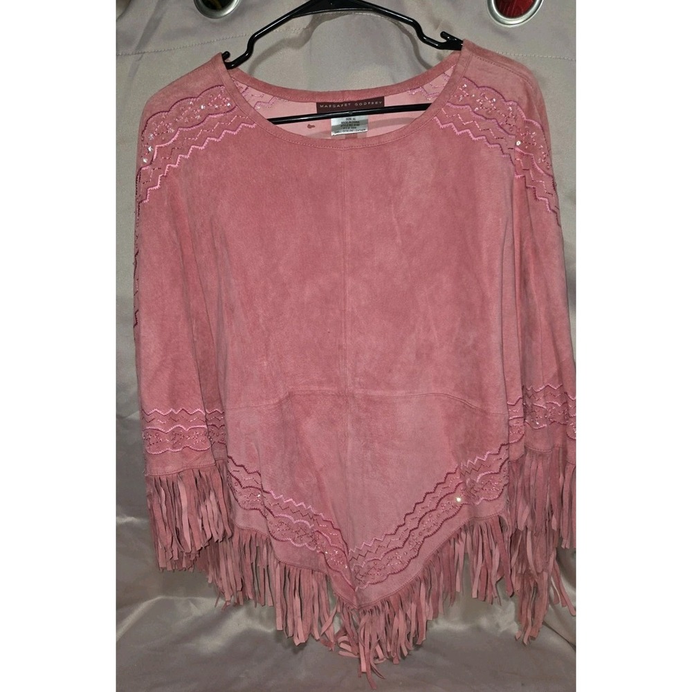 Poncho Women Suede Genuine Leather